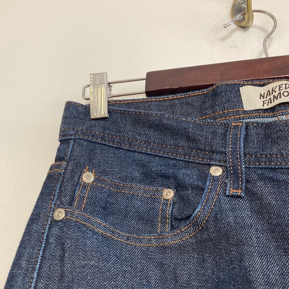 Naked and Famous Jeans Mens 31 x 32 Weird Guy Dark Blue Indigo Stretch Selvedge - Picture 5 of 13